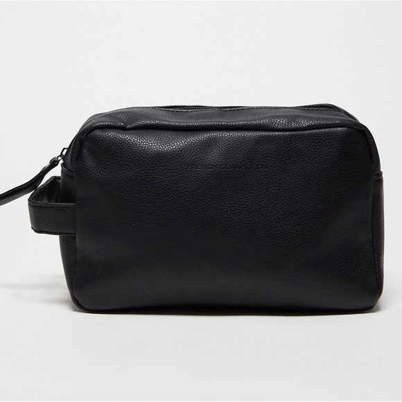 🇬🇧 FCUK bag👝: vegan leather, unisex, matte black, travel case, cosmetic bag - Picture 1 of 7
